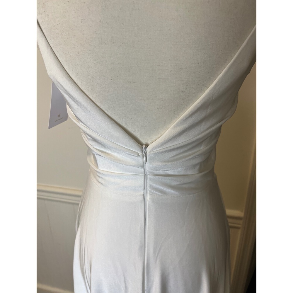 Lulus Choose Your‎ Love White Maxi Dress Wedding Gown V-Neck Slit White S NWT - Picture 11 of 13